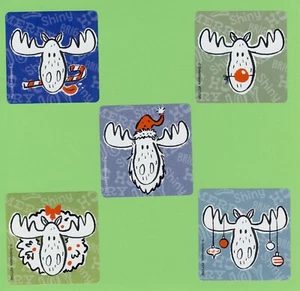 15 große Weihnachtselche Aufkleber - Party Gastgeschenke - Winter Urlaub - Bild 1 von 1