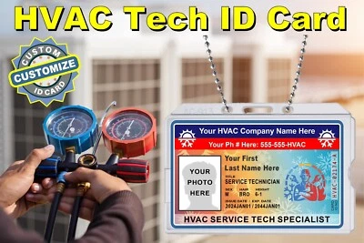 Custom Company ID Card for HVAC TECHNICIAN - PVC Plastic - Image 1 of 4