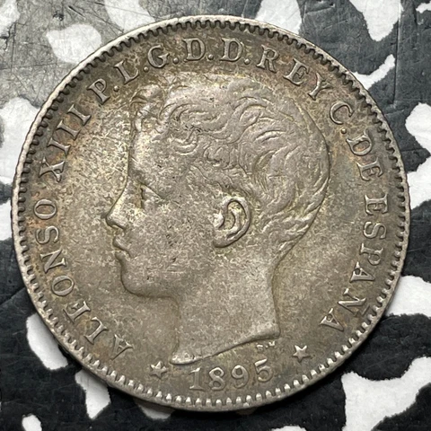 1895 Puerto Rico 20 Centavos Lot#JM5753 Silver! Nice! Cover