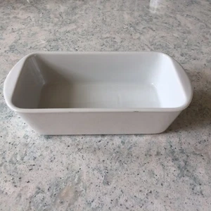 HTF Vtg Ceramic TOSCANY 1.5 Quart White Porcelain Loaf Baking Bakeware Pan Japan - Picture 1 of 8