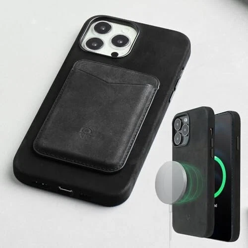 Apple iPhone 皮革钱包带 MagSafe - 黑色 (MHLP3ZMA) — 第 1/1 张图片