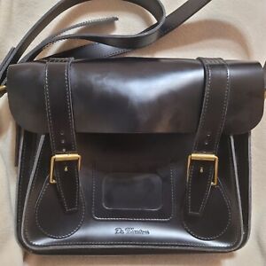 Dr Martens Black Leather Shoulder Bag Adjustable Buckles Great Condition
