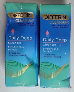 2 PACK Differin Cleanser Daily Deep Acne Treatment Benzoyl Peroxide Exp: 08/2022