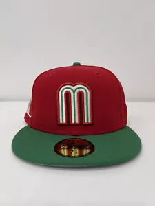 Mexiko Welt Baseball klassische New Era Flagge 59Fifty nicht verstellbar Kappe Mütze 7 1/4 - Bild 1 von 4