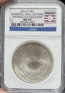 2014 NGC MS-70 Baseball Hall of Fame Opening Day Releases - Picture 1 of 2