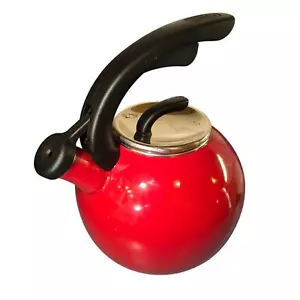 Red 2 Qt BETTER HOMES & GARDENS Whistling Kettle - Picture 1 of 5