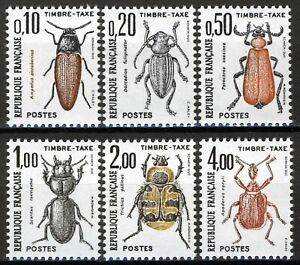 France 1982, Timbre-Taxe, Insects, Bugs set MNH, Mi 106-111 2,5€