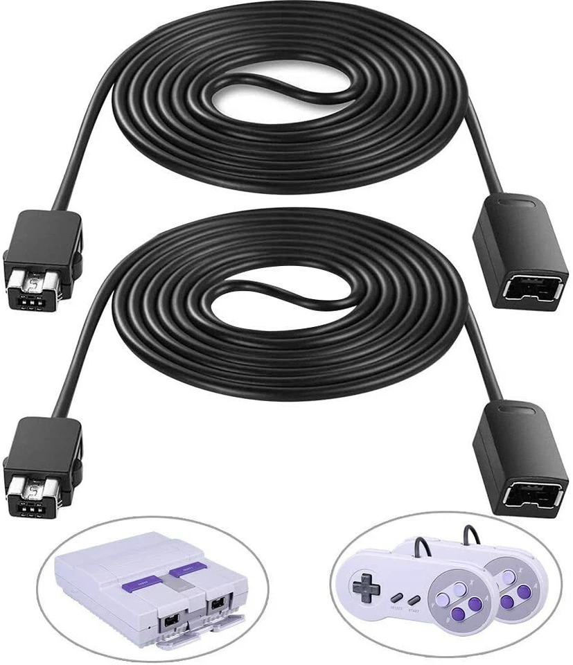 Extension Cable Compatible for NES/SNES Classic Controller Extension Cord 2PK - Image 1 of 1
