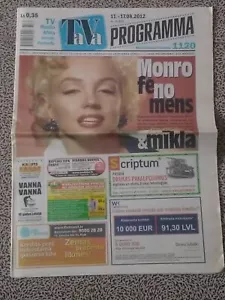 Newspaper Ta Va programma 11/08/2012 latvia Marilyn Monroe - Picture 1 of 1
