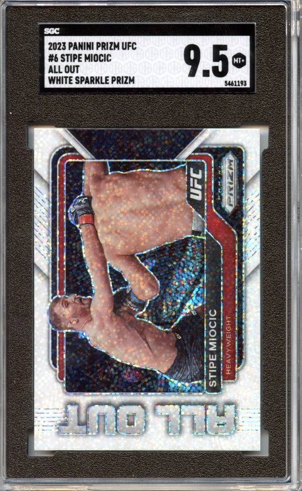2023 Prizm Stipe Miocic ALL OUT White Sparkle SSP Prizm SGC 9.5 - Image 1 of 1