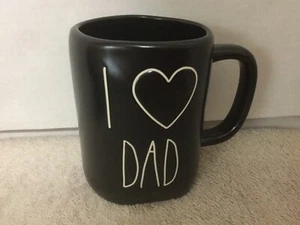 RAE DUNN Artisan Collection LL " Heart DAD'" Black Mug Cup By Magenta New - Picture 1 of 12