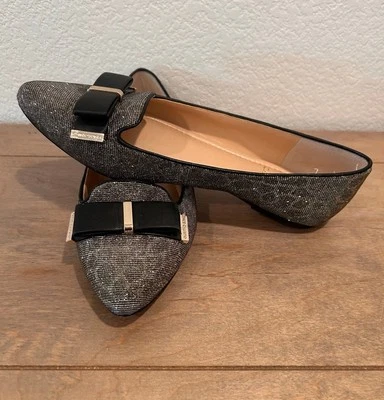 Vince Camuto Rowley Metallic Flats Women’s Size 8M Leopard Print Point Toe Bow - Image 1 of 4