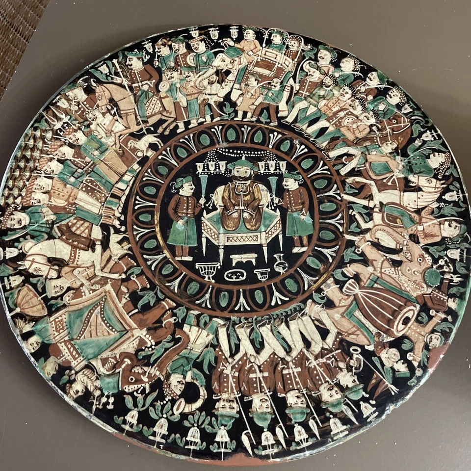 Bombay School Of Art Indian / Moroccan Earthenware Charger Pottery - Image 1 of 4