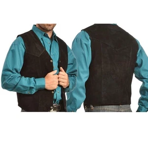 Gilet uomo scamosciato Vacation Daily lunghezza regolare tinta unita scollo a V - Picture 1 of 27