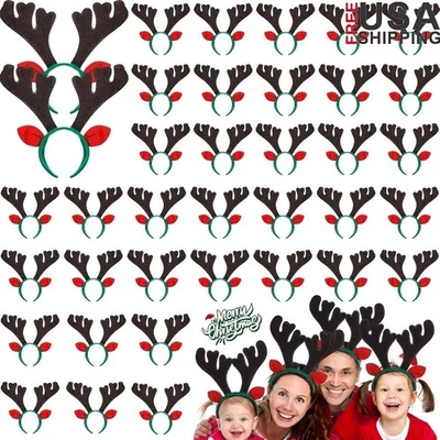 Diademas de astas de reno de Navidad para niños y adultos paquete de 36 suministros de fiesta nuevas Foto 1 de 4