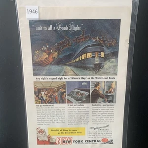 Vintage 1946 New York Central Rail And To All A Good Night Ad Advertisement - Picture 1 of 2