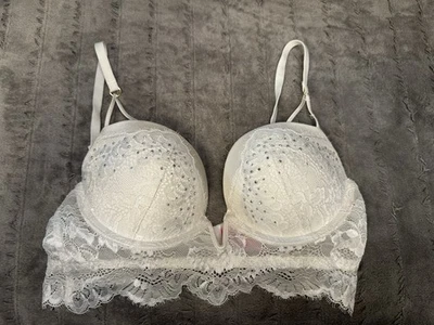 Sujetador Push Up La Senza 34B Acolchado Encaje Más Allá Sexy Blanco Estrás Nupcial Foto 1 de 4