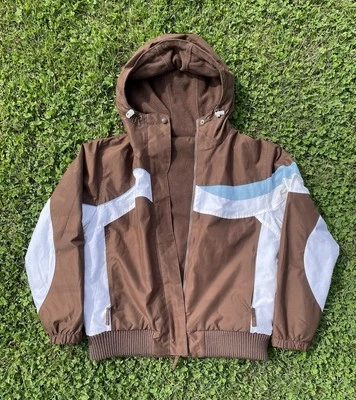 Abrigo acolchado vintage estilo Y2K reversible patrón de rayas talla mediana  Foto 1 de 4