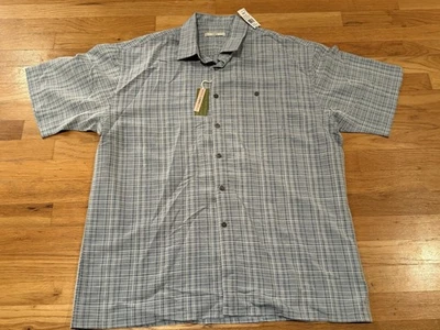 NUEVA Camisa Hawaiana Campia Moda 92062 Costa Rica Estampado Azul Para Hombre XL Botón Frontal Foto 1 de 4