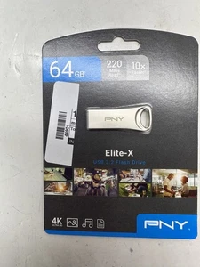 PNY -64GB- Elite–X Flash Drive — USB 3.2 (220MB/s Read 10x FASTER) (44904) - Afbeelding 1 van 3
