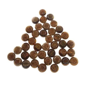 Cabujón redondo de cuarzo druzy color dorado brillo piedras preciosas 14 piezas 11 mm 52 CT - Imagen 1 de 4