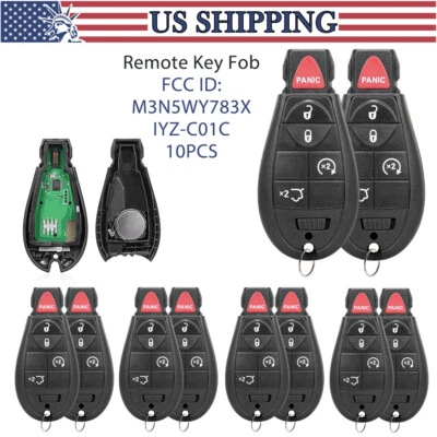 10 For 2008 2009 2010 Jeep Grand Cherokee Commander Remote Car Key Fob 5 Buttons - Image 1 of 4