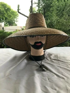 18x17''Fisherman Straw Sun Hat, Palm Fischerhut Für Arbeit - Bild 1 von 8
