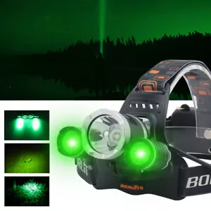 Rechargeable 90000LM LED Green Headlamp Headlight Flashlight Head Torch Camping - Picture 1 of 17