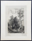 1850 Bartlett vue imprimée antique de la tombe de Washington à Mount Vernon, Virginie