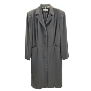 Vintage 90s Trio New York Green Button Up Shirt Dress - Imagen 1 de 10