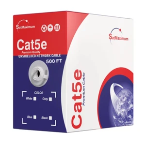 Cable LAN de red Ethernet sólido UTP CAT5e de 500 pies 24 AWG caja de tracción cable a granel gris - Imagen 1 de 10