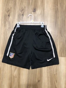 Atletico de Madrid Vintage Boys Soccer Shorts Youth Medium Black Spain Futbol - Picture 1 of 11