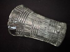 Anchor Hocking Basket Weave Criss Cross Clear Glass Vase Prismatic 6 3/4" Tall