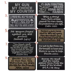 Embroidered inspirational quotes Letter Words Slogan Hook Patch Fastener Badge - Picture 1 of 12