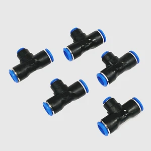 14mm x 14mm x 8mm Push to Connect Tee Fitting Reducer Pneumatic 14x14x8 LOT OF 5 - Picture 1 of 5