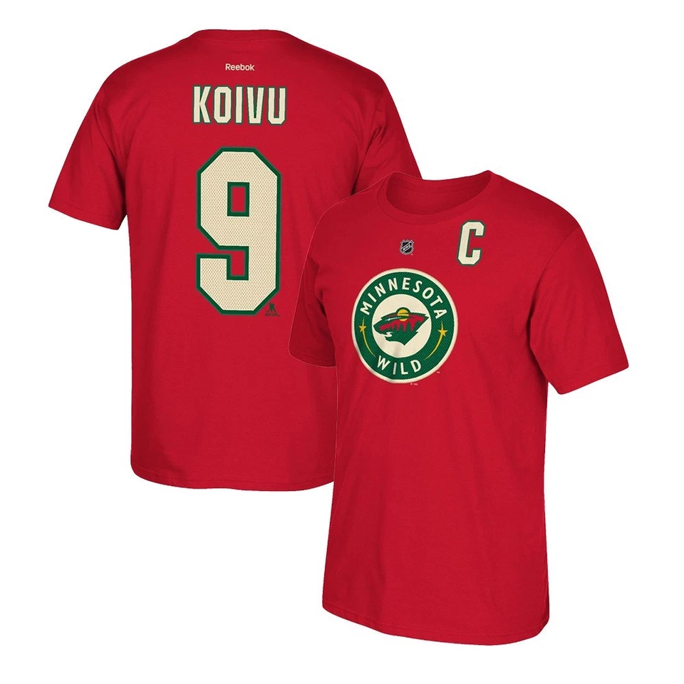 Reebok Men's Mikko Koivu Minnesota Wild Player Premier N&N Jersey T-Shirt-Red M