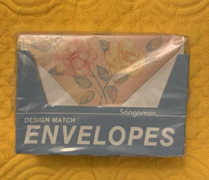 Sobres vintage Sangamon "A Rose Is" caja de 16 rosas rosa amarillo - Imagen 1 de 4