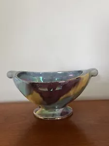 Oldcourt Ware Lustrous Boat-shaped Vase/Bowl. - Picture 1 of 8