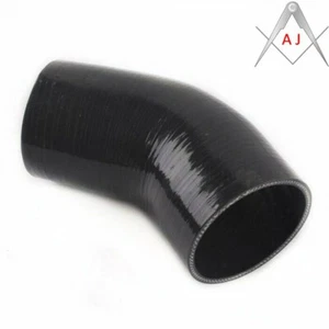 ID 102mm 4" 45 DEGREE ELBOW SILICONE HOSE TURBO INTAKE INTERCOOLER PIPE BLACK - Picture 1 of 4