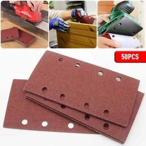Carta abrasiva anni 50 185 mm x 93 mm velcro dischi abrasivi levigatrice multipla - Foto 1 di 13
