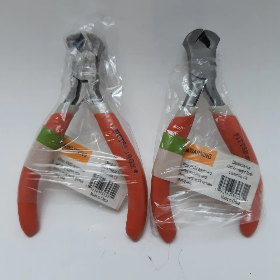 Pittsburgh Mini End Cutting Pliers Nippers 4" Electrical Wire Cutters 2 Pair - Image 1 of 1