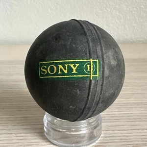 RARE!! SONY Vintage Rubber Hollow Ball 3 Lined Green & Yellow Records? Music - Picture 1 of 12
