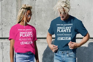 EVERY DAY UNSCHULDIGE PLANTS ARE KILLED FLEISCH ESSEN - lustige antivegane T-Shirts - Bild 1 von 19