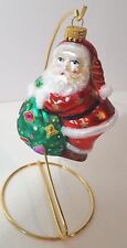 Santa with Toy Sack Glass Hand Painted Ornament 2002 Target