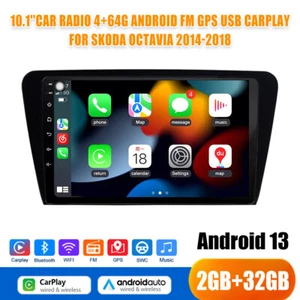 10.1" Android 13 Autoradio GPS Navi WIFI BT FM RDS Für Skoda Octavia 2014-2018 - Picture 1 of 19