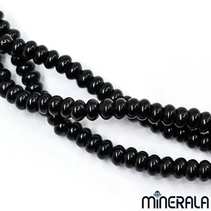 [GROSSHANDEL] NATÜRLICHER SCHWARZER ONYX EDELSTEIN RONDELL 6x4 mm PERLEN 14 ZOLL STRANG WP00288 - Bild 1 von 4