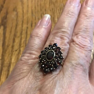 Deutscher 8 K Gold Granat Ring Größe 8 3/4 - Bild 1 von 11