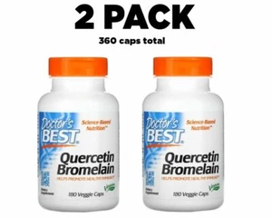 Doctor's Best, Quercetin Bromelain, 2 PACK,180 Veggie Caps each, Healthy Immune - Picture 1 of 3