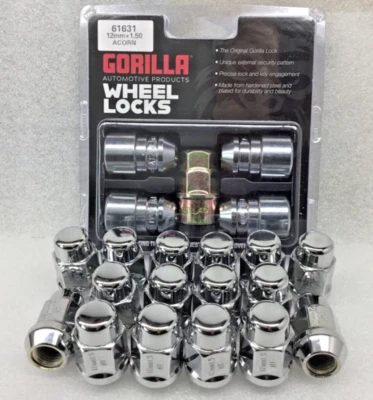 Tuercas GORILLA CROMADAS con CERRADURAS para Chevrolet Corvette C4 C5 C6 C7 17 18 llantas Foto 1 de 4