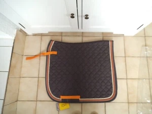 Dressur Schabracke Warmblut dunkelbraun/orange - Bild 1 von 3